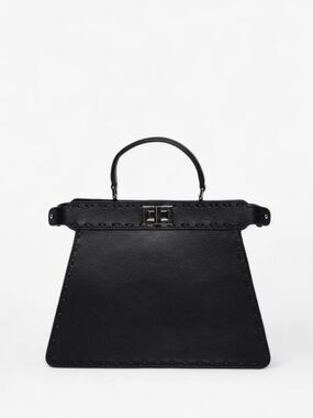 Mini Black Luxury Satchel Handbag  100% Leather NWT